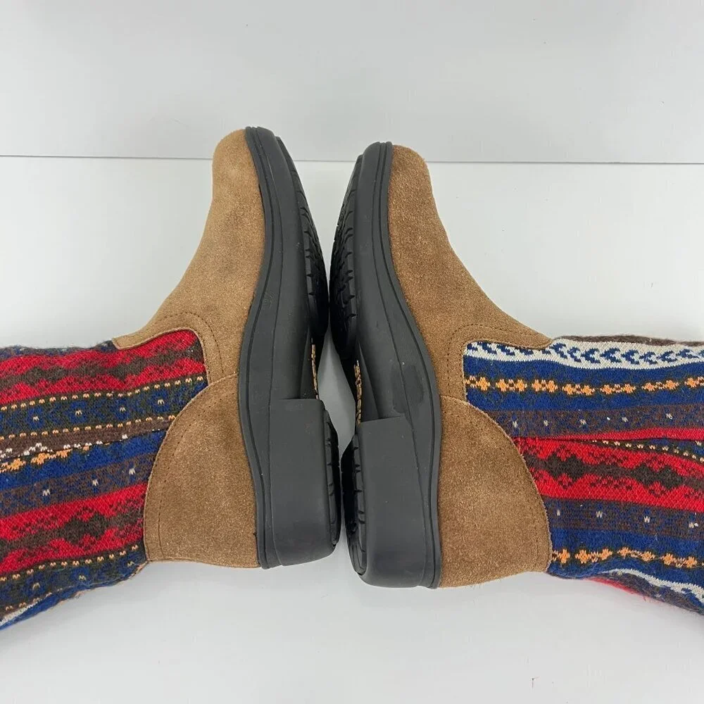 Alegria Nanook Cozy‎ Choco Boots Brown Suede Leather Tribal Faux Fur 38 8